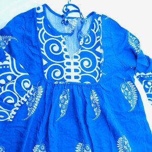 ROYAL BLUE & WHITE KAHTAN XL (NO BRAND) NWOT